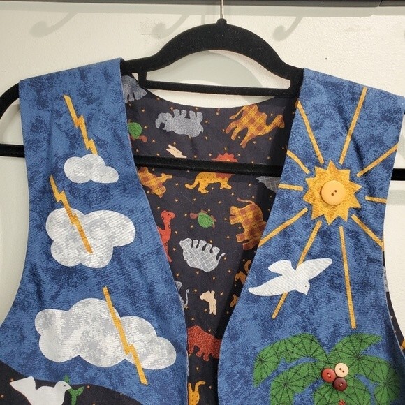 Handmade Noah's ark with animals open vest large vintage - Picture 3 of 5